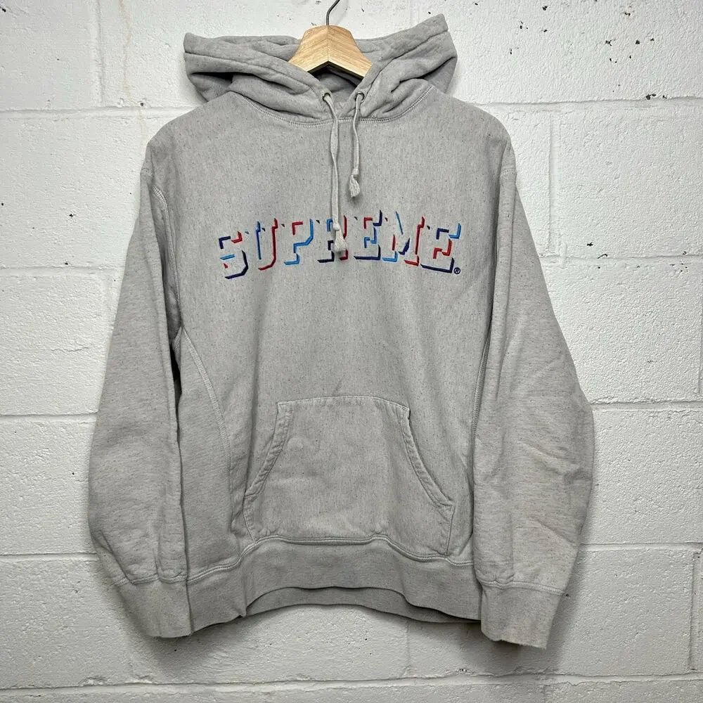 Supreme Drop Shadow Hooded Sweatshirt “Heather Gray” FW20 - Picture 1 of 11